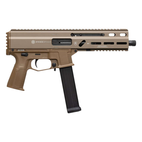 Grand Power 197892004794 SP45A3 Stribog 45 ACP 20+1 8" Black Threaded Barrel, Flat Dark Earth Cerakote Aluminum/Polymer Receiver w/Picatinny Rail, QD Sling Sockets, FDE Polymer Grip, Ambidextrous TSW|177420