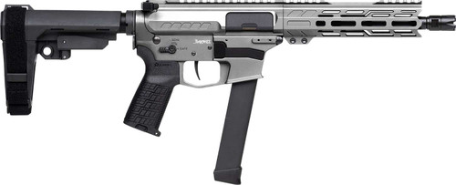 CMMG 99A520FTNG Banshee FE MkGs 9mm Luger 33+1 8" Black Nitride Threaded Barrel, M-LOK Handguard, Tungsten Cerakote Aluminum Receiver w/Picatinny Rail, Black Polymer CMMG RipBrace, CMMG Zeroed Grip TSW|184132