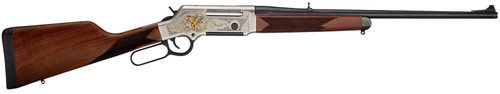Henry H014WL243 Long Ranger Wildlife Full Size 243 Win 4+1 20" Blued Steel Barrel, Engraved Nickel-Plated w/24K Gold Inlay Steel Receiver, American Walnut Stock Right Hand TSW|107375