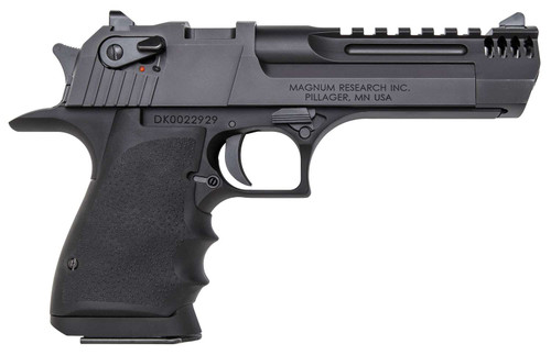 Magnum Research DE50L5IMB Desert Eagle L5 50 AE 5" with Muzzle Brake 7+1 Black Hardcoat Anodized Aluminum Frame Black Carbon Steel Slide Black Hogue Wraparound Rubber Grip TSW|53182