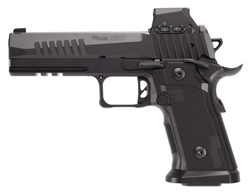 Sig Sauer 211F9GT5RXSL P211 GT5 w/Optic Full Size 9mm Luger 21+1 5" Black Barrel, Black Nitron Stainless Steel Serrated w/Optic Slide & Frame w/Beavertail & Picatinny Rail, G10 Grip Panels, Sig ROMEO- TSW|191994