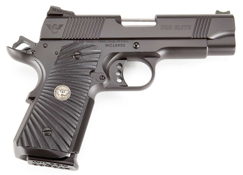 Wilson Combat CQBECP9 CQB Elite Compact Frame 9mm Luger 10+1/9+1 4" Stainless Match Grade Barrel, Black Serrated Carbon Steel Slide, Black Carbon Steel Frame w/Beavertail, Black G10 Starburst Grip TSW|111850