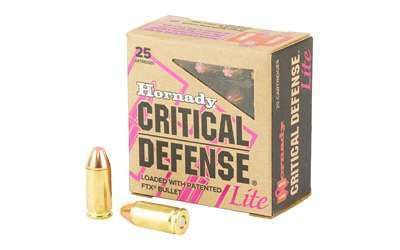 Hornady Critical Defense Lite 9mm 100 gr FTX, 25 Rounds 90240