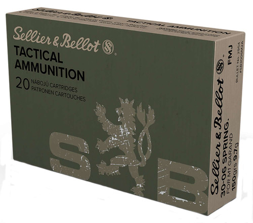 Sellier & Bellot SB3006M2 Rifle 30-06Springfield 150gr Full Metal Jacket 20 Per Box/20 Case TSW|109442