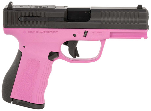 FMK FMKG49PK G3 9mm Luger 14+1 4" Stainless Steel Barrel, Black Optic Cut/Serrated Carbon Steel Slide, Pink Polymer Frame w/Picatinny Rail, Black Backstrap Grip TSW|153238