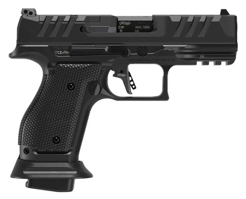 Walther Arms 289699110 PDP Compact 9mm Luger 10+1 4" Black Polygonal Rifled Barrel, Black Optic Ready/Serrated Slide, Black Steel Frame w/Picatinny Rail, Textured Wraparound Grip TSW|191177
