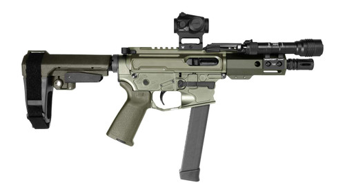 Shark Coast Tactical SCC05752GK9B Grassy Knoll Bundle 9mm Luger 30+1 5" Threaded Barrel, Aluminum Receiver w/Picatinny Rail, M-LOK Handguard, Polymer SB Tactical SBA3 Brace, Streamlight ProTac Rail Li TSW|193720