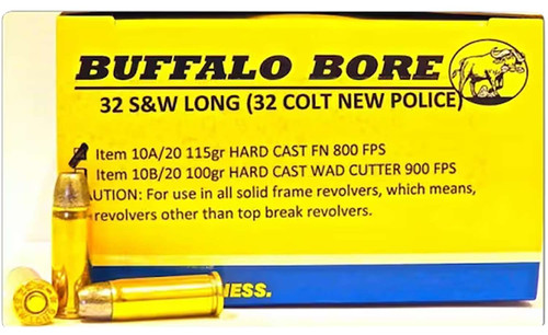 Buffalo Bore Ammunition 10A20 Personal Defense Strictly Business 32S&W Long 115gr Hard Cast Flat Nose 20 Per Box/12 Case TSW|86236