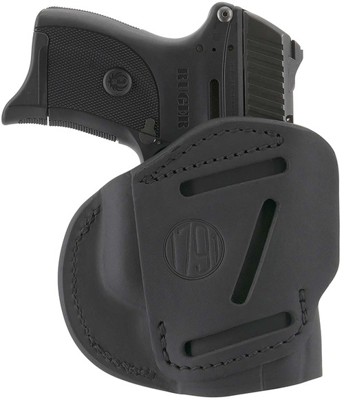 1791 Gunleather 4WH4SBLL 4-Way IWB/OWB Size 04 Stealth Black Leather Belt Clip Compatible w/Glock 26/Springfield XD/XDS/S&W M&P Shield Plus Left Hand TSW|118459