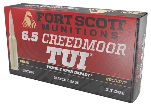 Fort Scott Munitions 65CM130SCV2 Tumble Upon Impact (TUI) Rifle 6.5Creedmoor 130gr Solid Copper Spun 20 Per Box/10 Case TSW|133872