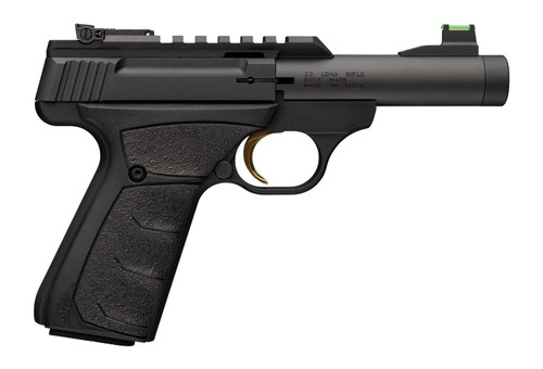 Browning 051610490 Buck Mark Micro SR 22 LR 10+1 4" Matte Black Threaded Bull Barrel, Serrated w/Picatinny Rail Slide, Matte Black Aluminum Frame, Black Overmolded UFX Grip TSW|191135