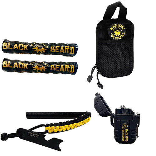 Black Beard Fire Starters SKB Ultimate Fire Kit Black Includes Ferro Rod/Plasma Arc Lighter/Organizer Case/Fire Starters/Decal TSW|173971