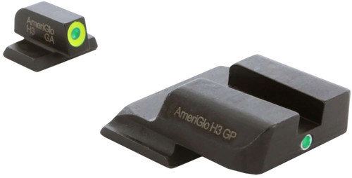 AmeriGlo SW301 i-Dot Sight Set for Smith & Wesson M&P Green Tritium LumiGreen Outline Front Sight-Green Tritium Rear Sight TSW|2140
