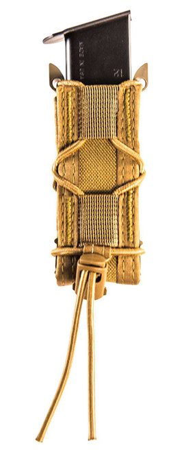 High Speed Gear 11PT00CB TACO Mag Pouch Single Coyote Brown Nylon MOLLE Belts 2" Wide Compatible w/ Pistol TSW|115520