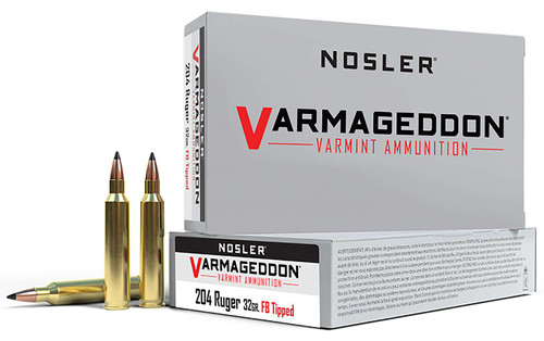 Nosler 65115 Varmageddon 204Ruger 32gr Flat Base Tipped 20 Per Box/20 Case TSW|81551