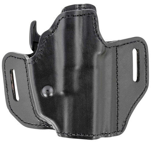Bianchi 52831 Allusion Assent Pro-Fit OWB Size 13b Black Leather Belt Slide Compatible w/Glock 19/Ruger Security-9/FN FNS Belt Up to 1.50" Wide Right Hand TSW|133364