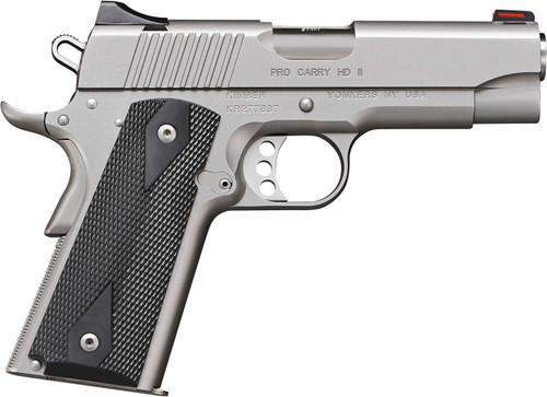 Kimber Mfg.,inc 3200044CA Pro Carry HD II (CA) 38 Super 9+1 4" Stainless Steel Slide Satin Silver Black Synthetic Double Diamond Checkering Grip TSW|170444