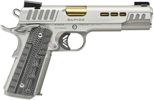 Kimber Mfg.,inc 3000423CA Rapide Dawn (CA) (MA) 45 ACP 8+1 5" KimPro Silver Front and Rear Serrations Stainless Steel Slide Gray/black Rapide G10 Grip TSW|170438