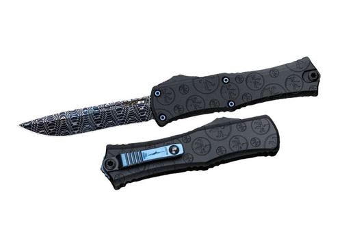 Hera II Mini - Recurve Signature Vegas Forge Blued Spirograph Pattern Damascus Claw Burst W/ BlueTitanium Hardware 1705M-16MS1 1705M-16MS1.