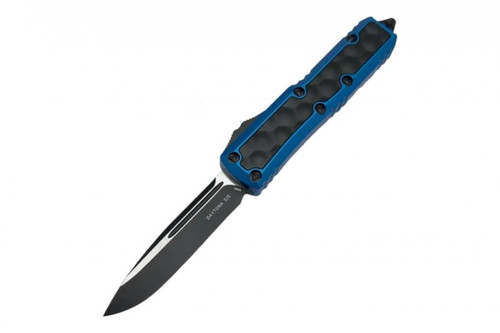 Microtech Daytona Single Edge Signature Series Blue Standard Bubble Inlay 124-1BLBIS 124-1BLBIS.