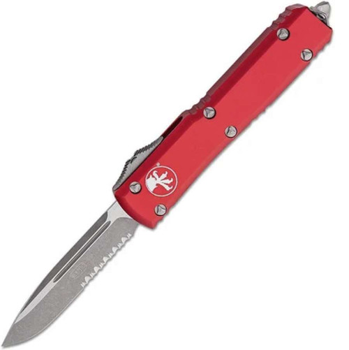 Microtech UTX-85 Tanto Apocalyptic Partial Serrate Red Handle 233-11APRD 233-11APRD.