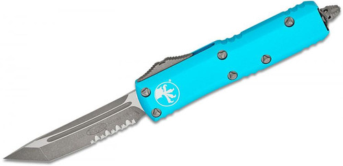 Microtech UTX-85® Tanto Apocalyptic Partial Serrated Turquoise Handle 233-11APTQ 233-11APTQ.