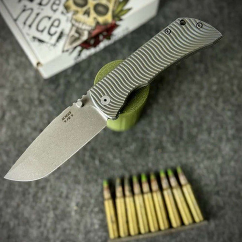 MCNEES KNIVES MAC 2 3.5- GREEN/BLUE TWO-TONE SWERVE MAC2 3.5- Green/Blue