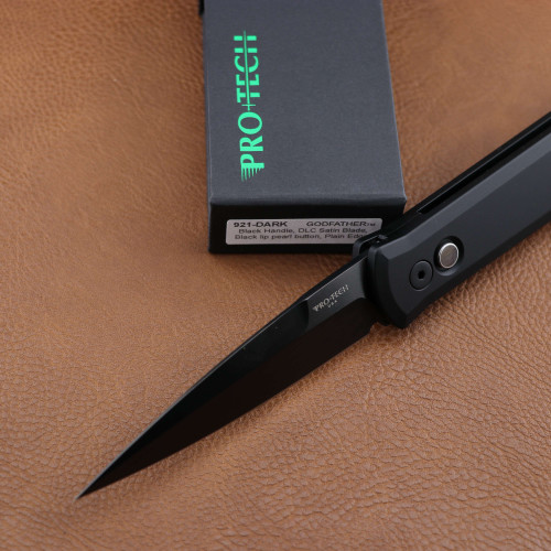 ProTech Godfather Auto DARK Edition Black Handle DLC Satin finished 154cm Blade 921-DARK 921-DARK.
