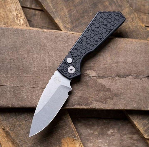 ProTech Strider PT+ Black GRIDLOCK Handle Stonewash Magnacut Blade blasted hardware black clip PT205-Gridlock PT205-Gridlock.