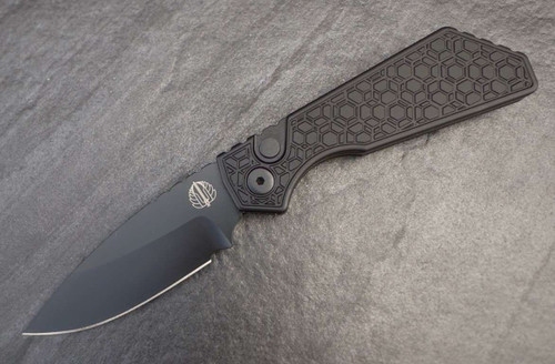 ProTech Strider PT+ Black "GRIDLOCK" handle DLC Black Magnacut Blade black hardware black clip PT207-Gridlock PT207-Gridlock.