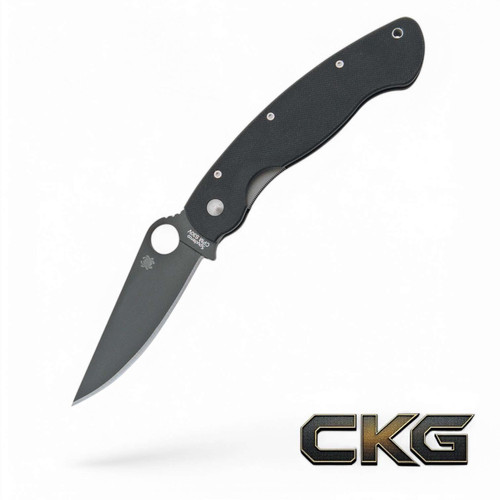 Spyderco Military Model G-10 Black / Black Blade Plain Edge C36GPBK