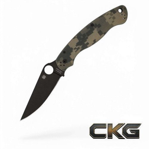 Spyderco Military Model Camo Black Blade C36GPCMOBK.