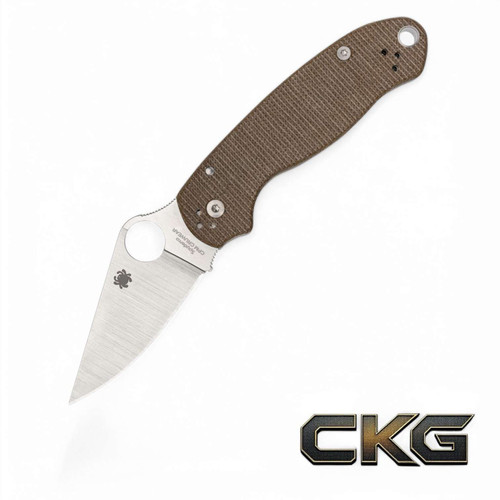 Spyderco Para 3 Brown Canvas Micarta CPM CRU-WEAR C223MPCW.