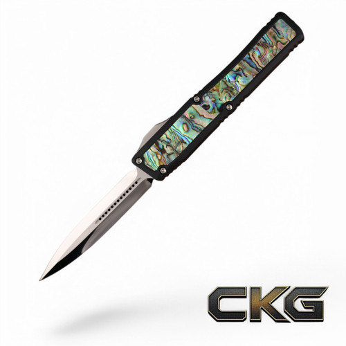 Heretic Knives Nyx Double Edge Mirror Blade Abalone Inlay SN# 015 BSTX25003-015.