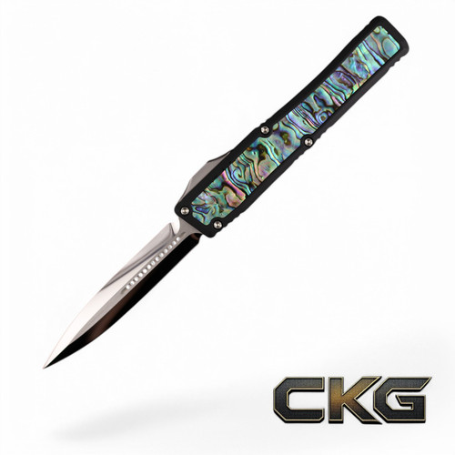 Heretic Knives Nyx Double Edge Mirror Blade Abalone Inlay SN# 016 BSTX25003-016.