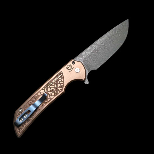 ProTech Knives Mordax Rose Gold Nexus Damascus Sharktooth