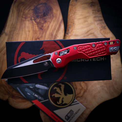 Microtech MSI Black Blade Standard Red Aluminum Frag 210-1FRRD