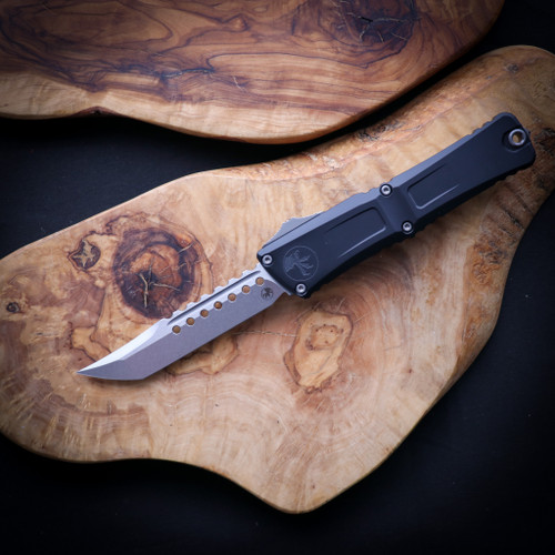 Microtech Combat Troodon Gen III Hellhound Stonewash Standard Black