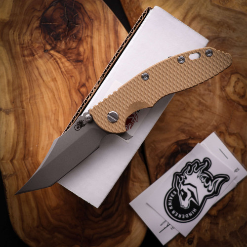 Rick Hinderer XM-18 3.5" Aggressor Working Finish Coyote G-10 RHXM183.5-AGG-WF-CG10 Rick Hinderer XM-18 3.5" Aggressor Working Finish Coyote G-10 RHXM183.5-AGG-WF-CG10