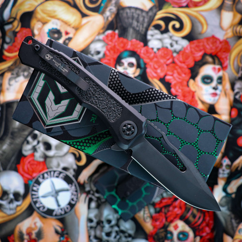 Heretic Knives Wraith V4 Manual Black DLC Clip Point Black