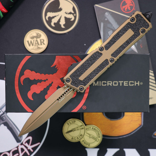 MICROTECH KNIVES SCARAB II GEN III D/E STANDARD CERAKOTE BURNT BRONZE BLACK HARDWARE 1280-1UB-C19Z4