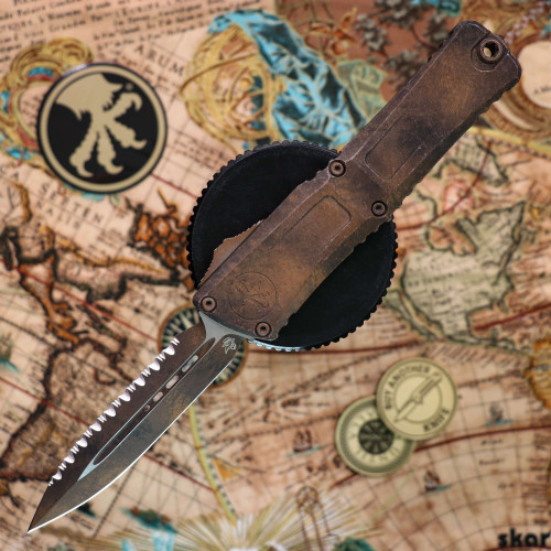 Microtech Combat Troodon Gen III Double Edge Full Serrated Plague Outbreak Signature Series 1142-3PLOBS - View 2