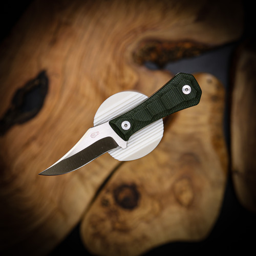 Auxiliary Manufacturing Pocket Bowie Fixed Blade Green Micarta Production