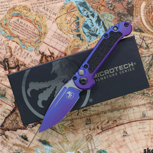 Microtech LUDT Purple Aurora Standard Knife Elegant Auto