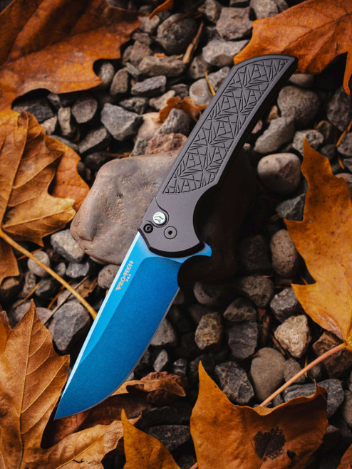 ProTech Mordax Knife: Sapphire Blue PVD Magnacut Blade & Textured
