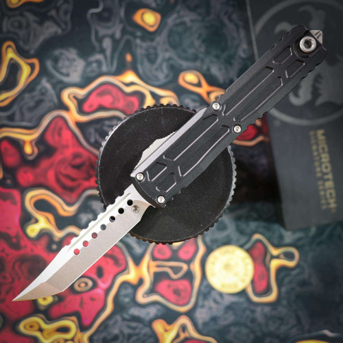 Microtech Ultratech EX Gen III ZBP Hellhound Stonewash Standard Black Signature Series 1119EX-10S