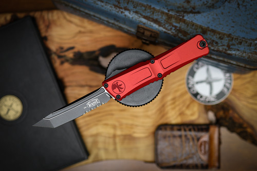 Microtech Combat Troodon Tanto Gen III Red Partial Serrated