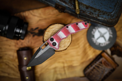 Heretic Knives Medusa Candy Cane G-10 Auto Tanto DLC Magnacut H011-6A-CANDY