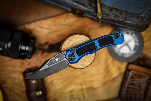 Heretic Knives Wraith V4 Bowie DLC Magnacut Blue Tactical Chassis H002-6A-BLU