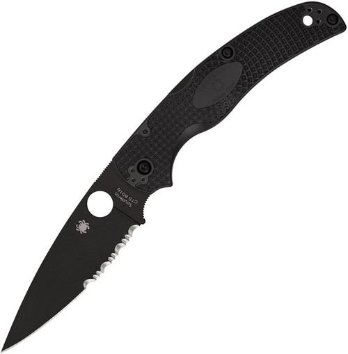 Spyderco Native Chief Black Lightweight Black Blade Partial Serrated
